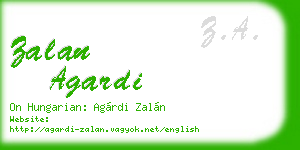 zalan agardi business card