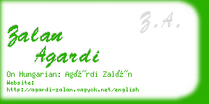 zalan agardi business card